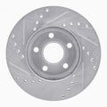 R1 90-05 Buick Skylark Front Right Drilled & Slotted Silver Brake Rotor