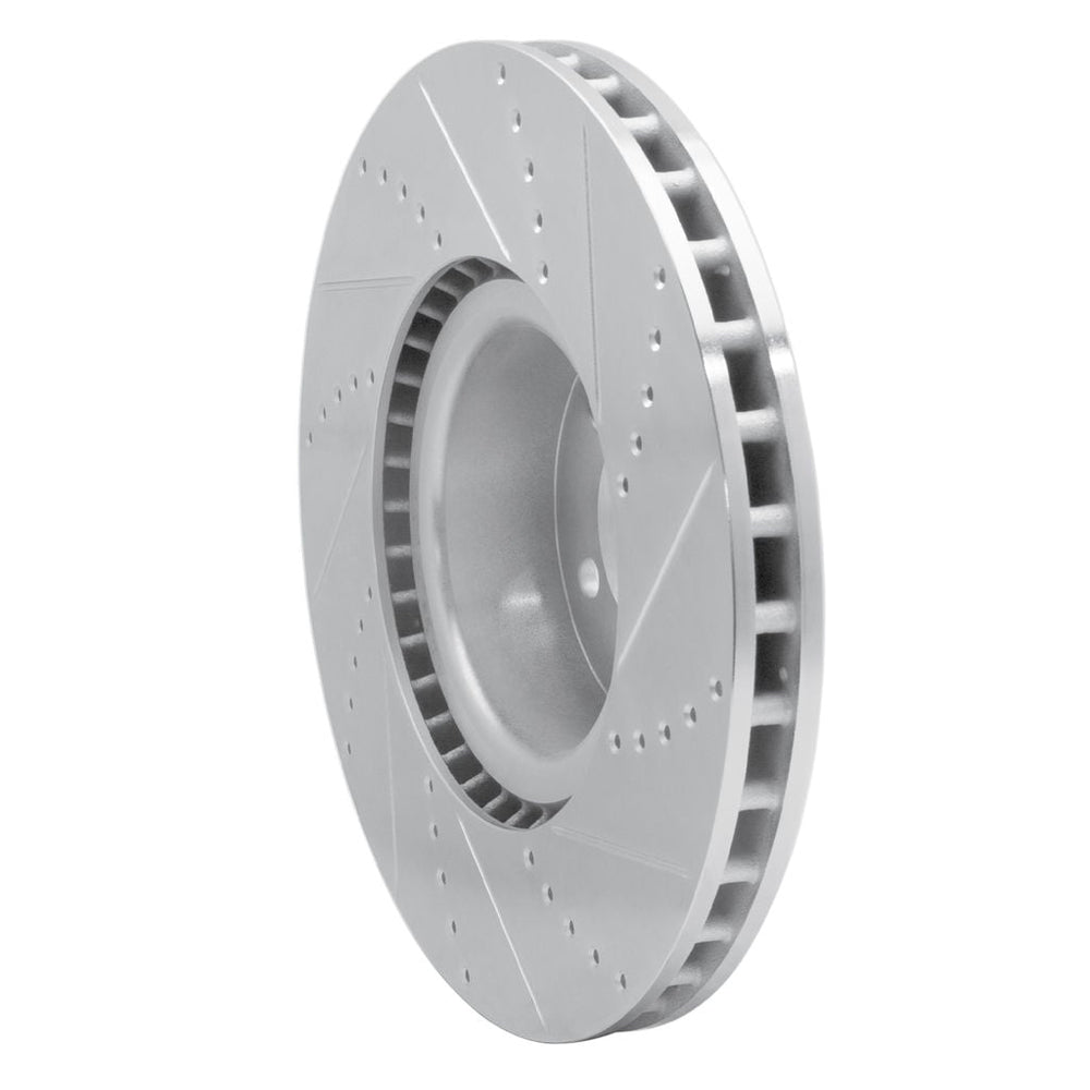 R1 10-12 Land Rover Range Rover Front Left Drilled & Slotted Silver Brake Rotor