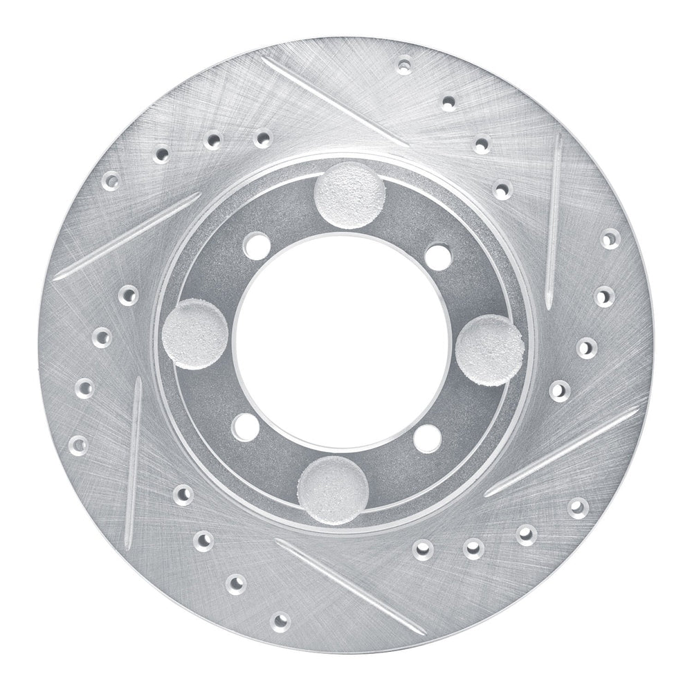 R1 92-98 Hyundai TIBURON Front Right Drilled & Slotted Silver Brake Rotor