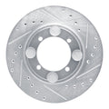 R1 92-98 Hyundai TIBURON Front Right Drilled & Slotted Silver Brake Rotor