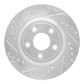R1 00-06 Ford Thunderbird Rear Left Drilled & Slotted Silver Brake Rotor