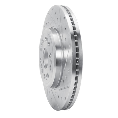 R1 1995-2000 Lexus LS400 Front Right Drilled & Slotted Silver Brake Rotor