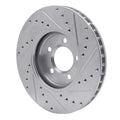 R1 00-06 Ford Thunderbird Front Left Drilled & Slotted Silver Brake Rotor