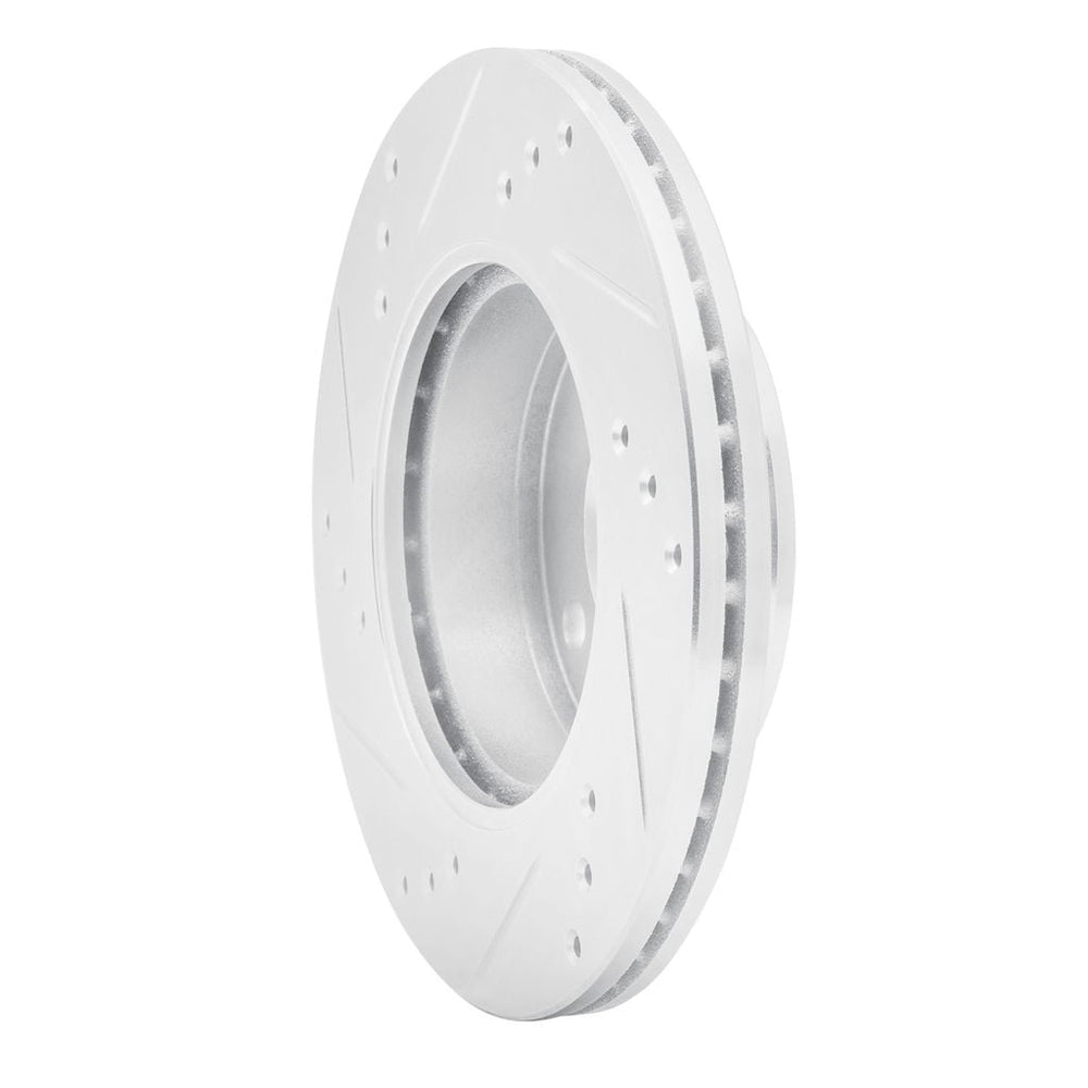 R1 00-02 Hyundai Accent Front Right Drilled & Slotted Silver Brake Rotor