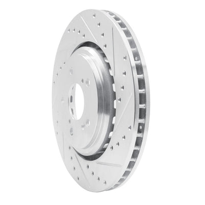 R1 14-20 Acura MDX Front Right Drilled & Slotted Silver Brake Rotor