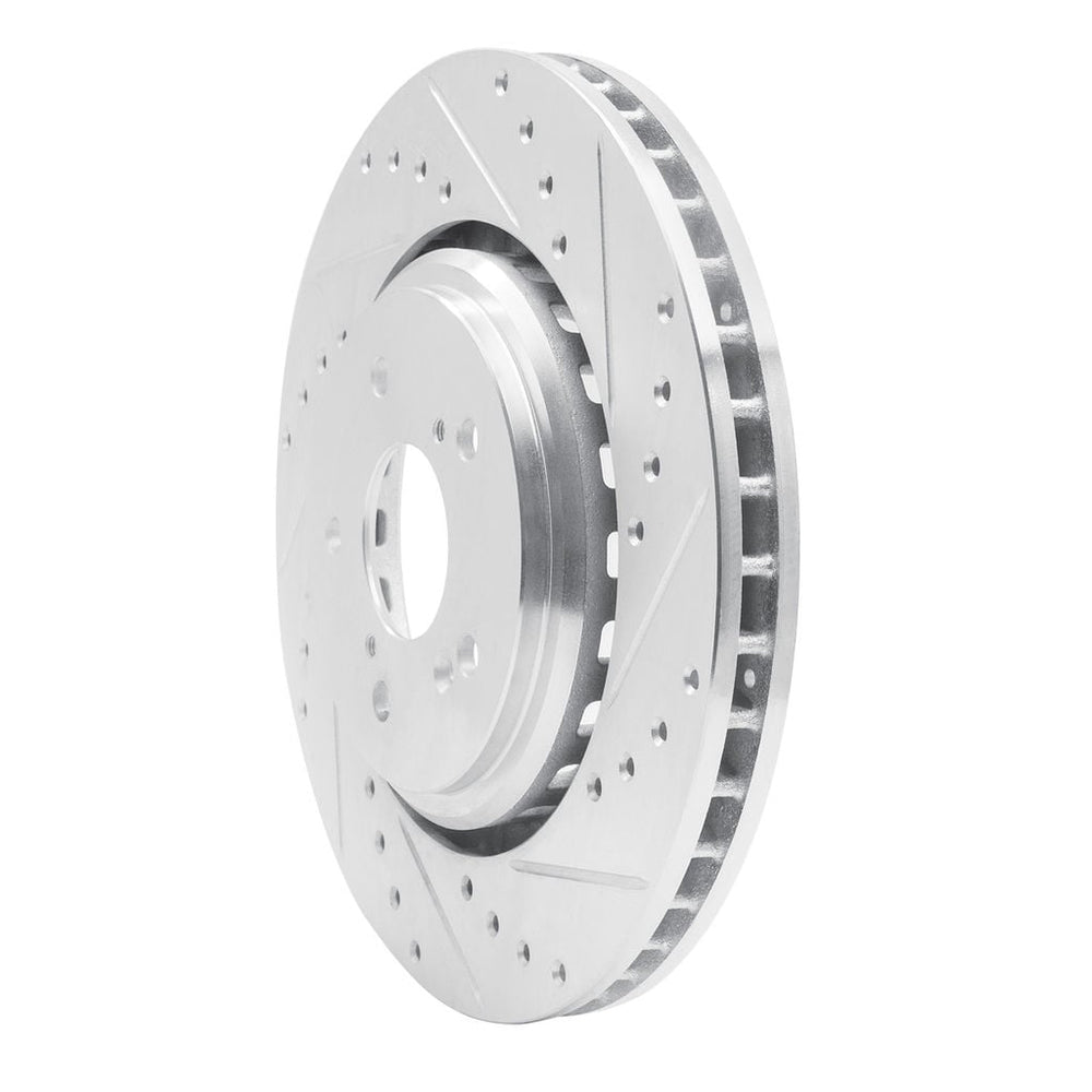 R1 14-20 Acura MDX Front Right Drilled & Slotted Silver Brake Rotor