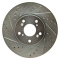 R1 04-08 Acura TL Front Left Drilled & Slotted Silver Brake Rotor