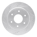 R1 05-07 Infiniti QX56 Front Left Drilled & Slotted Silver Brake Rotor