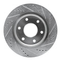 R1 05-07 Infiniti QX56 Front Left Drilled & Slotted Silver Brake Rotor