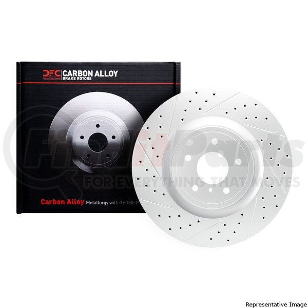 R1 98-02 Ford Crown Victoria Front Left Drilled & Slotted Silver Brake Rotor