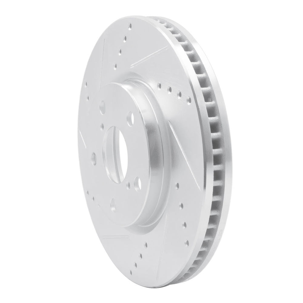 R1 06-15 Lexus IS250 Left Front Drilled & Slotted Silver Brake Rotor