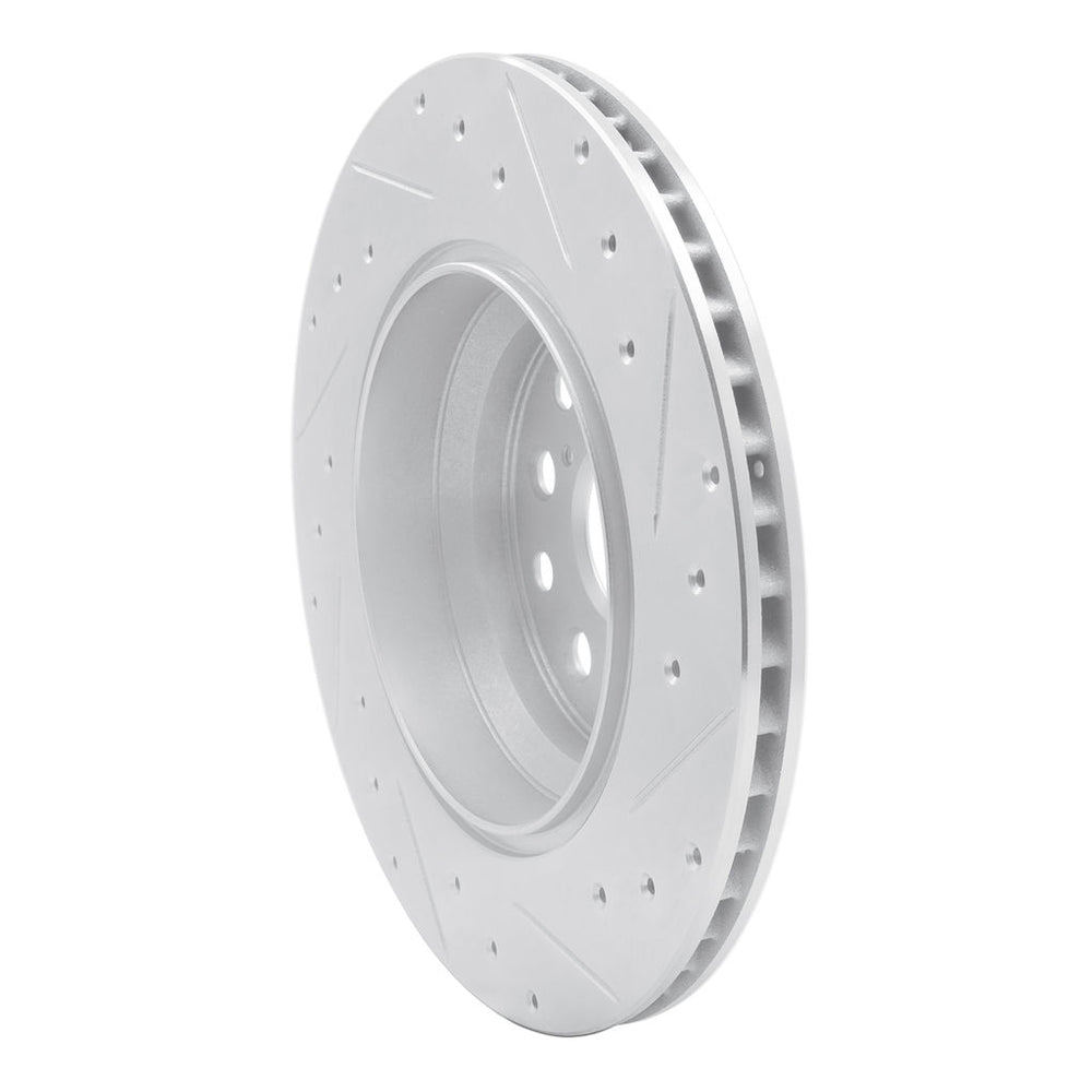 R1 07-17 Lexus LS600h Left Rear Drilled & Slotted Silver Brake Rotor
