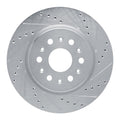 R1 17-25 Buick Enclave Rear Right Drilled & Slotted Silver Brake Rotor