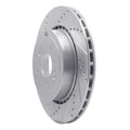 R1 18-25 Genesis G70 Rear Left Drilled & Slotted Silver Brake Rotor