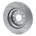 R1 18-25 Jeep Wrangler Front Left Drilled & Slotted Silver Brake Rotor