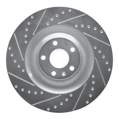 R1 05-10 Audi S8 Front Left Drilled & Slotted Silver Brake Rotor