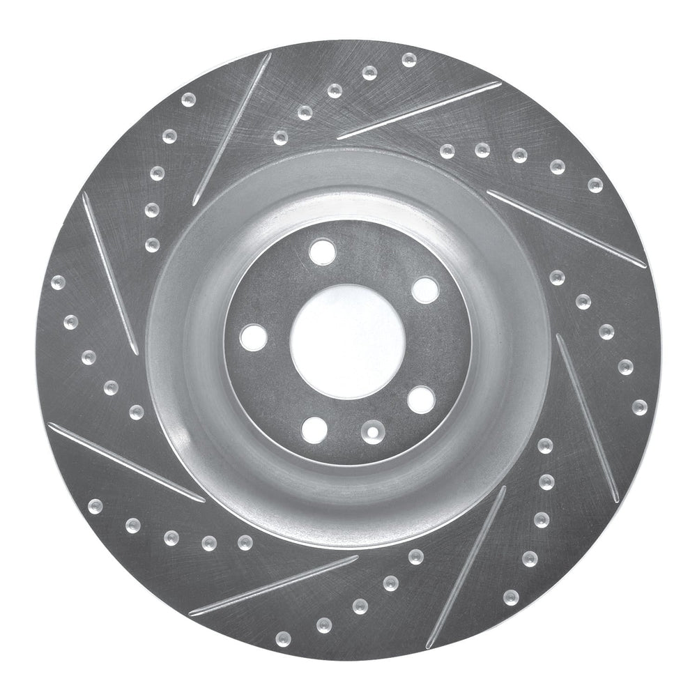 R1 05-10 Audi S8 Front Left Drilled & Slotted Silver Brake Rotor