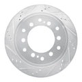 R1 10-24 Lexus GX460 Rear Left Drilled & Slotted Silver Brake Rotor