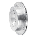 R1 10-24 Lexus GX460 Rear Left Drilled & Slotted Silver Brake Rotor