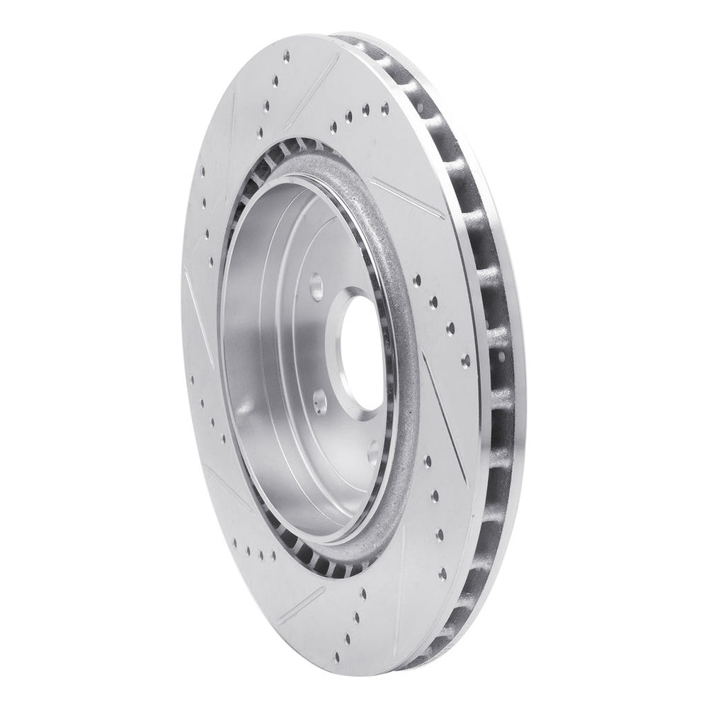 R1 09-24 Cadillac CTS Rear Right Drilled & Slotted Silver Brake Rotor