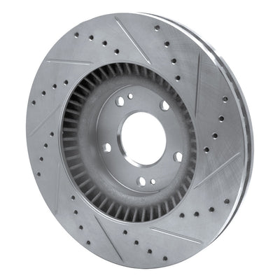 R1 15-20 Kia SORENTO Front Left Drilled & Slotted Silver Brake Rotor