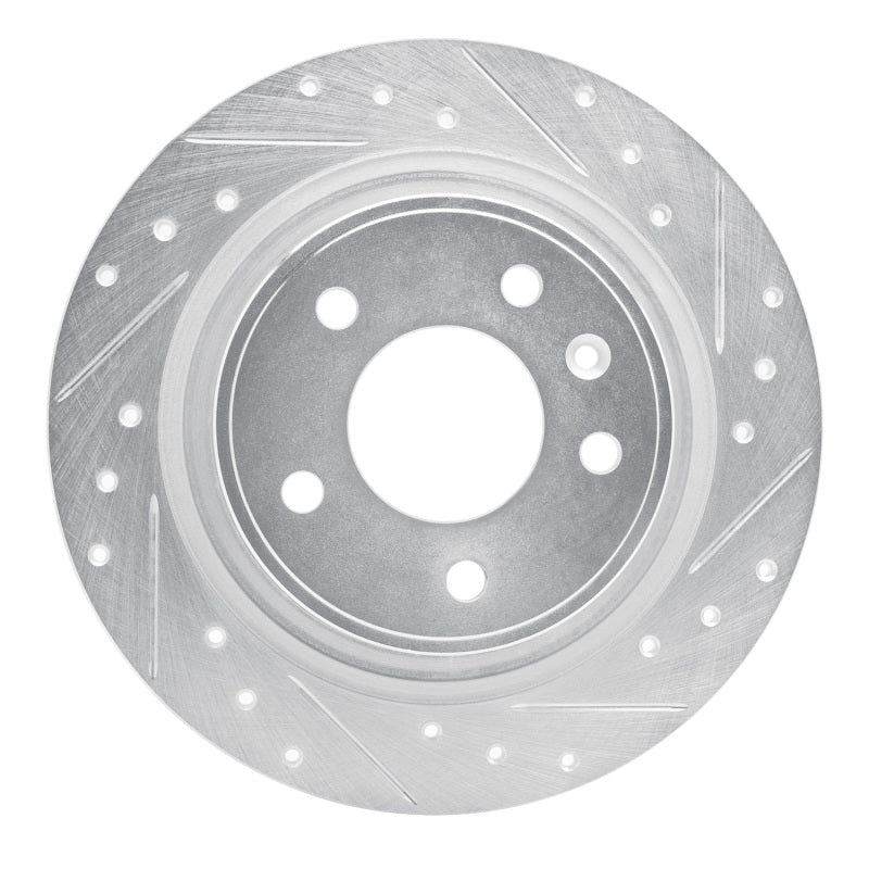 R1 11-19 Buick CASCADA Rear Right Drilled & Slotted Silver Brake Rotor