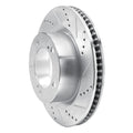 R1 08-21 Lexus LX570 Front Right Drilled & Slotted Silver Brake Rotor