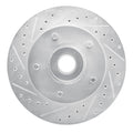 R1 85-97 Dodge B200 / B200 Van / B250 Front Left Drilled & Slotted Silver Brake Rotor