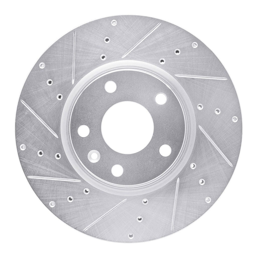 R1 14-19 Chevrolet Corvette Front Left Drilled & Slotted Silver Brake Rotor