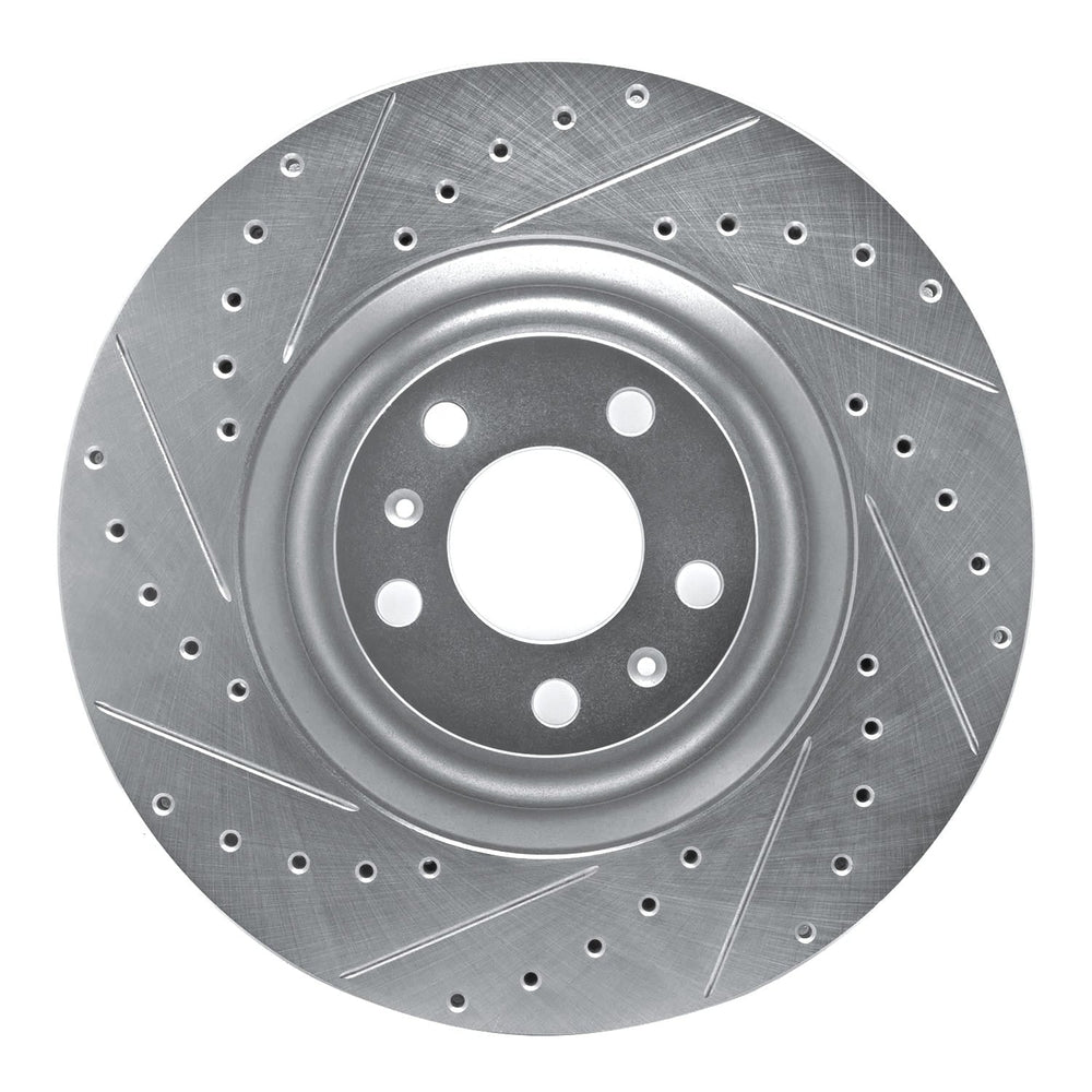 R1 04-11 Volkswagen Phaeton Front Left Drilled & Slotted Silver Brake Rotor