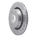 R1 99-06 BMW 323I Rear Right Drilled & Slotted Silver Brake Rotor