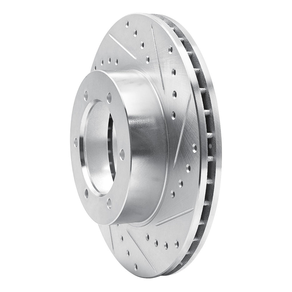 R1 91-98 Toyota 4Runner Front Right Drilled & Slotted Silver Brake Rotor