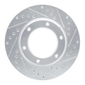 R1 90-92 Toyota Land Cruiser Front Right Drilled & Slotted Silver Brake Rotor