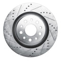 R1 17-24 Maserati LeVante Rear Left Drilled & Slotted Silver Brake Rotor