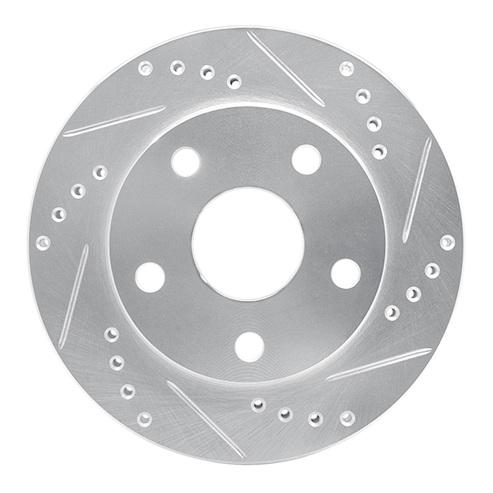 R1 91-94 Toyota Previa Front Right Drilled & Slotted Silver Brake Rotor