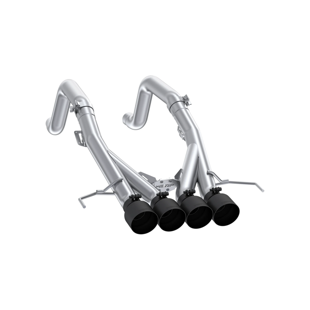 MBRP 14-19 Chevrolet Corvette 6.2L 3in Axle-Back Muffler Bypass Quad Exit Black Tips