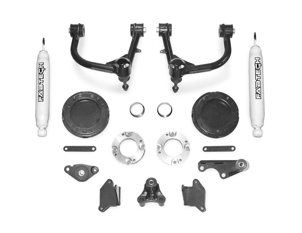 Fabtech 2025 Toyota 4Runner 4WD 2.5in Sport UCA Kit w/ BJ & Front Shock Spacers & Rear Perf. Shocks
