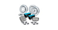 R1 03-09 Lexus GX470 Front & Rear Drill/Slot Silver Rotors w/Ceramic Pads