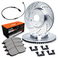R1 03-06 Dodge Sprinter 2500 Front Drilled & Slotted Silver Brake Rotor Set w/Super Duty Pads