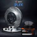R1 03-06 Dodge Sprinter 2500 Front Drilled & Slotted Silver Brake Rotor Set w/Super Duty Pads