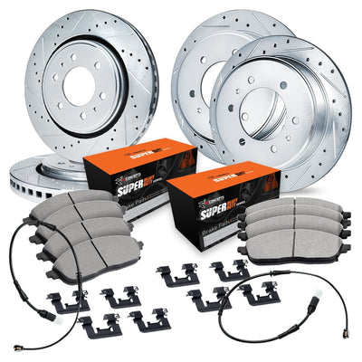 R1 19-25 Freightliner Sprinter 2500 Front & Rear Drill/Slot Silver Rotors w/Super Duty Pads