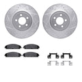 R1 07-23 Chrysler 300 Front Drilled & Slotted Silver Brake Rotor Set w/Optimum OE Pads and Hardware