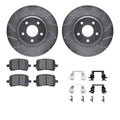 R1 04-12 Chevy Malibu Front Drill/Slot Silver Rotors w/Optimum Pads