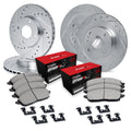 R1 12-17 Dodge Attitude Front & Rear Drill/Slot Silver Rotors w/Optimum Pads