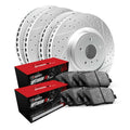 R1 06-14 Honda Ridgeline Front & Rear Drill/Slot Silver Rotors w/Optimum Pads