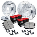 R1 07-22 Lexus LX570 Front & Rear Drill/Slot Silver Rotors w/Optimum Pads