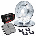 R1 07-18 Jeep Wrangler Front Drill/Slot Silver Rotors w/Off-Road/Tow Pads