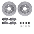 R1 07-18 Jeep Wrangler Front Drill/Slot Silver Rotors w/Off-Road/Tow Pads