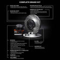 R1 05-23 Chrysler 300 Front Drilled & Slotted Silver Brake Rotor Set w/Super Duty Pads and Hardware