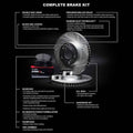 R1 84-86 Nissan 300ZX Front Drilled & Slotted Silver Brake Rotor Set w/Optimum OE Pads and Hardware